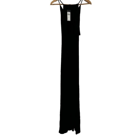 BCBGMAXAZRIA “NEKA”Black Knit Ribbed Maxi Dress Cutout Draped Back XXS NEW Tags - Picture 11 of 14